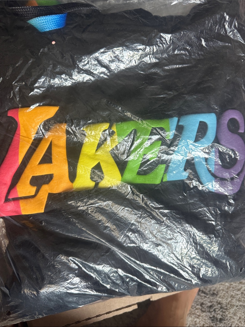 Black Lakers Rainbow Logo long sleeve with hood - XL